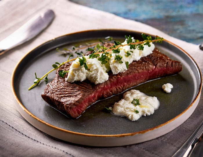 Sterling AAA aged Canadian flank steak marinated in red wine and pepper