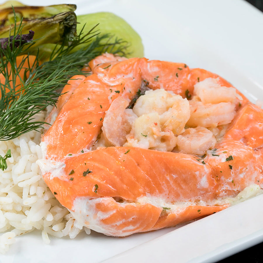 Newfoundland sea trout stuffed with seafood